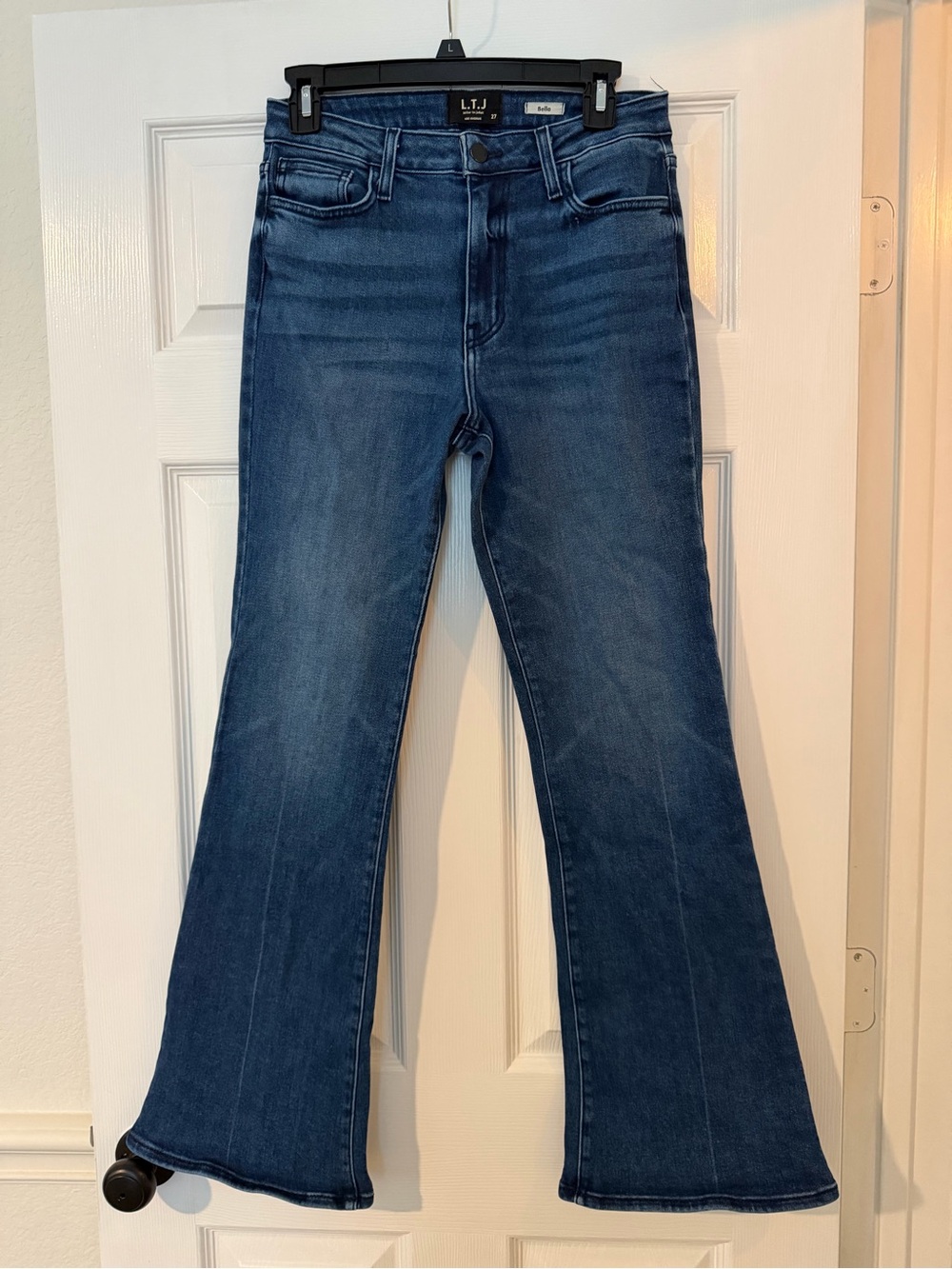 LTJ Bella Women's Dark Blue High-Rise Flare Jeans